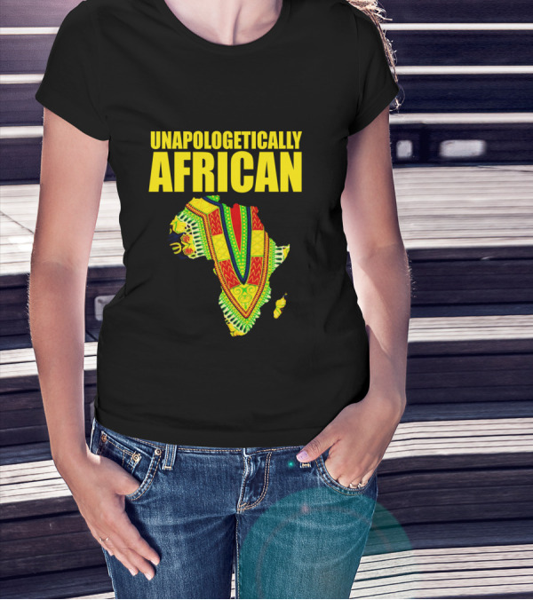 Unapologetically African Melanin Pride Kente Map T-Shirt