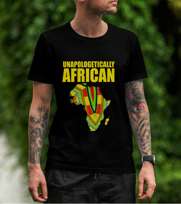 Unapologetically African Melanin Pride Kente Map T-Shirt