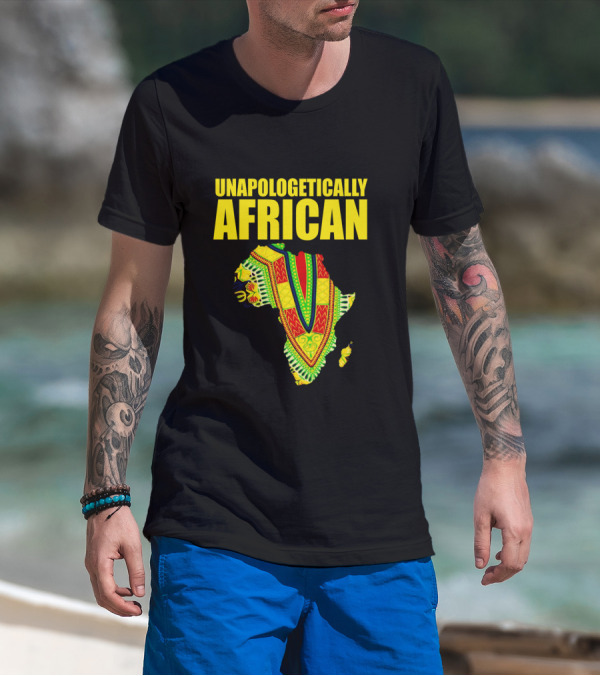 Unapologetically African Melanin Pride Kente Map T-Shirt