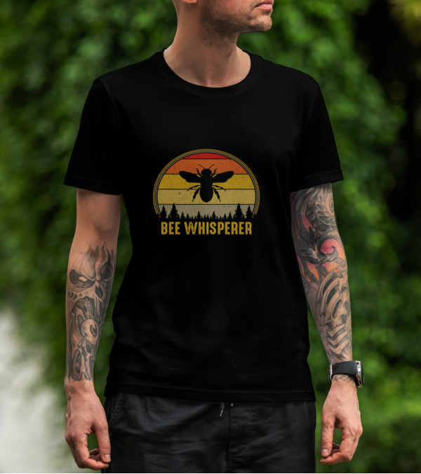 Bee Whisperer Vintage Sunset Silhouette Beekeeper T-Shirt