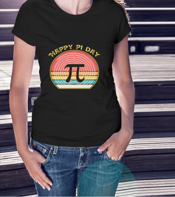 Happy Pi Day Vintage Retro Numbers Pi T-Shirt