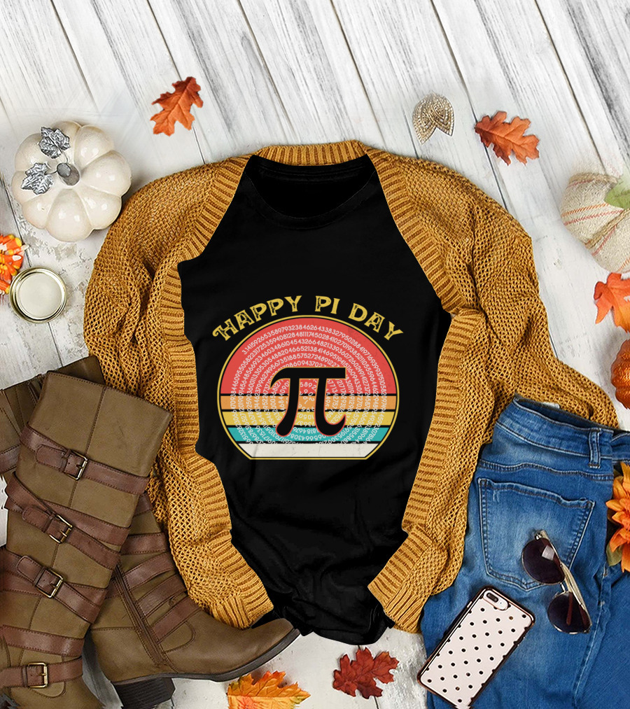 Happy Pi Day Vintage Retro Numbers Pi T-Shirt