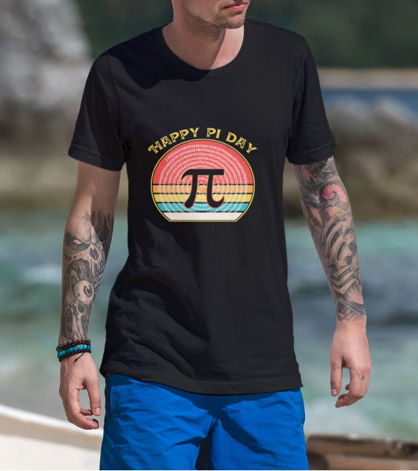 Happy Pi Day Vintage Retro Numbers Pi T-Shirt
