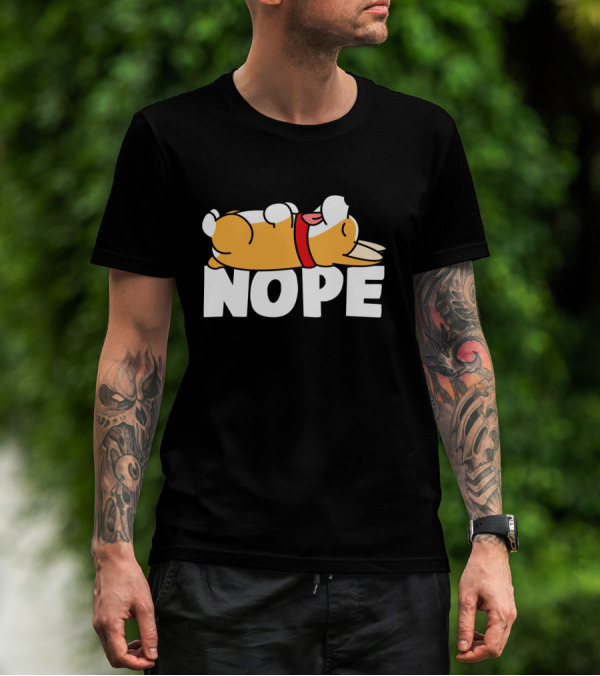 Napping Corgi Nope Lazy Dog Lover Funny T-Shirt