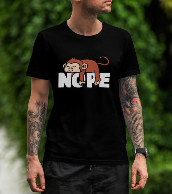 Nope Napping Monkey Funny Lazy Monkeys Lover T-Shirt
