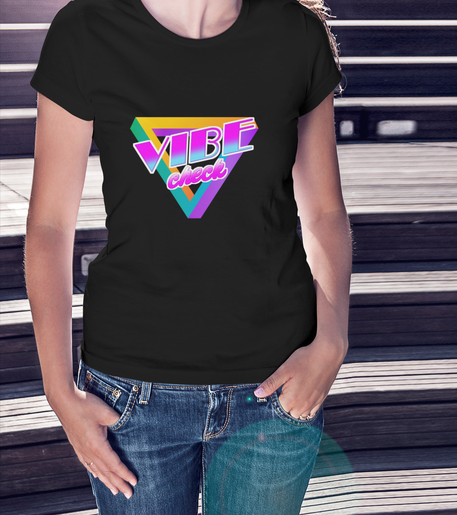 Vibe Check Retro Triangle Neon T-Shirt