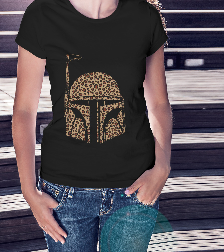 Boba Fett Helmet Cheetah Print T-Shirt