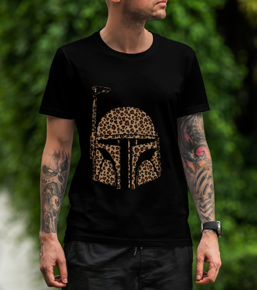 Boba Fett Helmet Cheetah Print T-Shirt