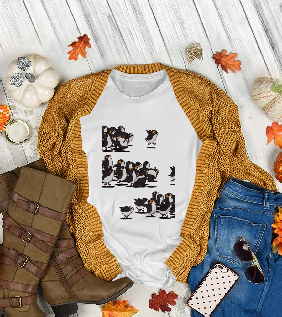 Flock of Porgs Follow the Leader Star Wars Inspired Porg Fan T-Shirt
