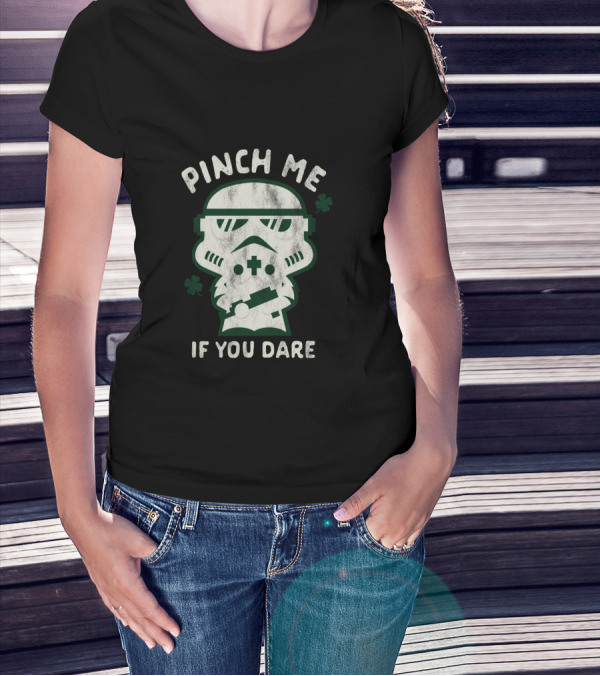 Pinch Me If You Dare Kawaii Stormtrooper Shamrock T-Shirt