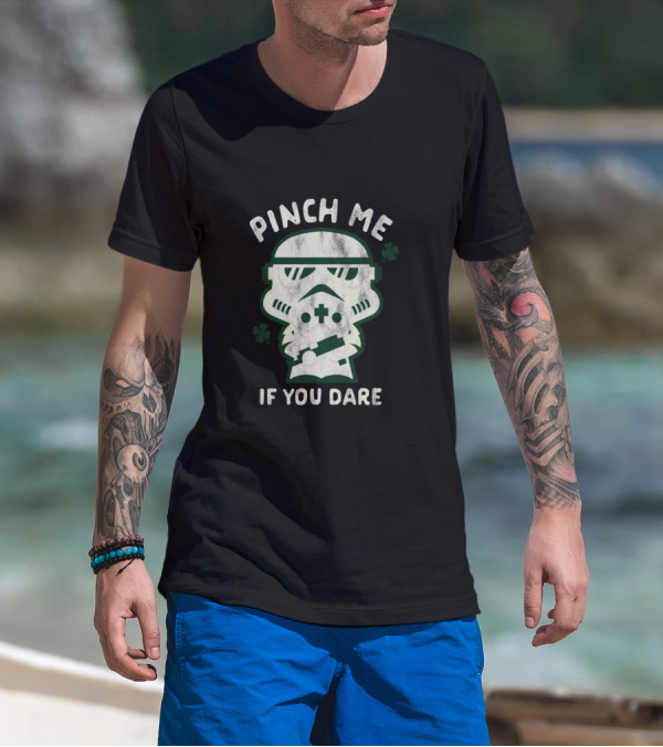 Pinch Me If You Dare Kawaii Stormtrooper Shamrock T-Shirt