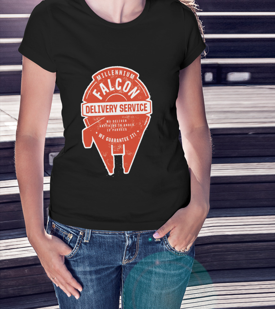 Millennium Falcon Delivery Service We Deliver Anything In Under 12 Parsecs We Guarantee It T-Shirt
