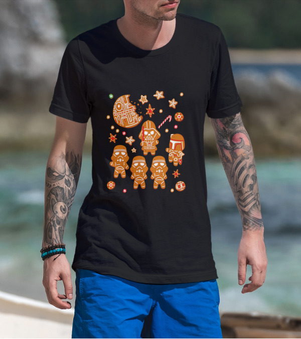 Star Wars Galactic Empire Holiday Gingerbread Cookies Stormtrooper Vader Festive T-Shirt