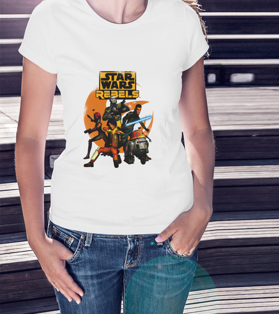 Star Wars Rebels The Good Guys Characters Group Action Scene T-Shirt