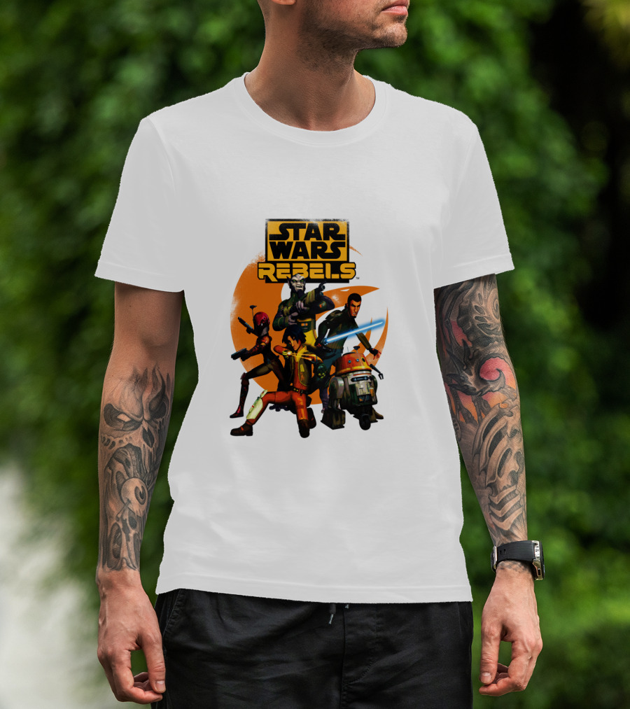Star Wars Rebels The Good Guys Characters Group Action Scene T-Shirt