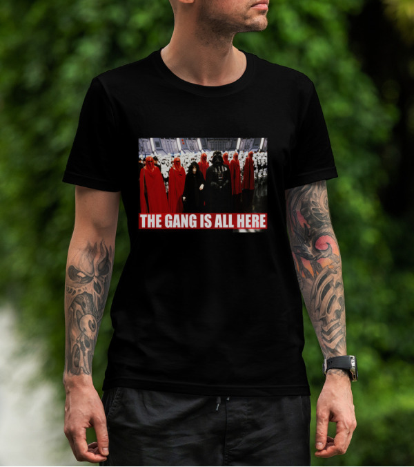 Star Wars The Gang Is All Here Vader Emperor Stormtroopers Red Guards T-Shirt