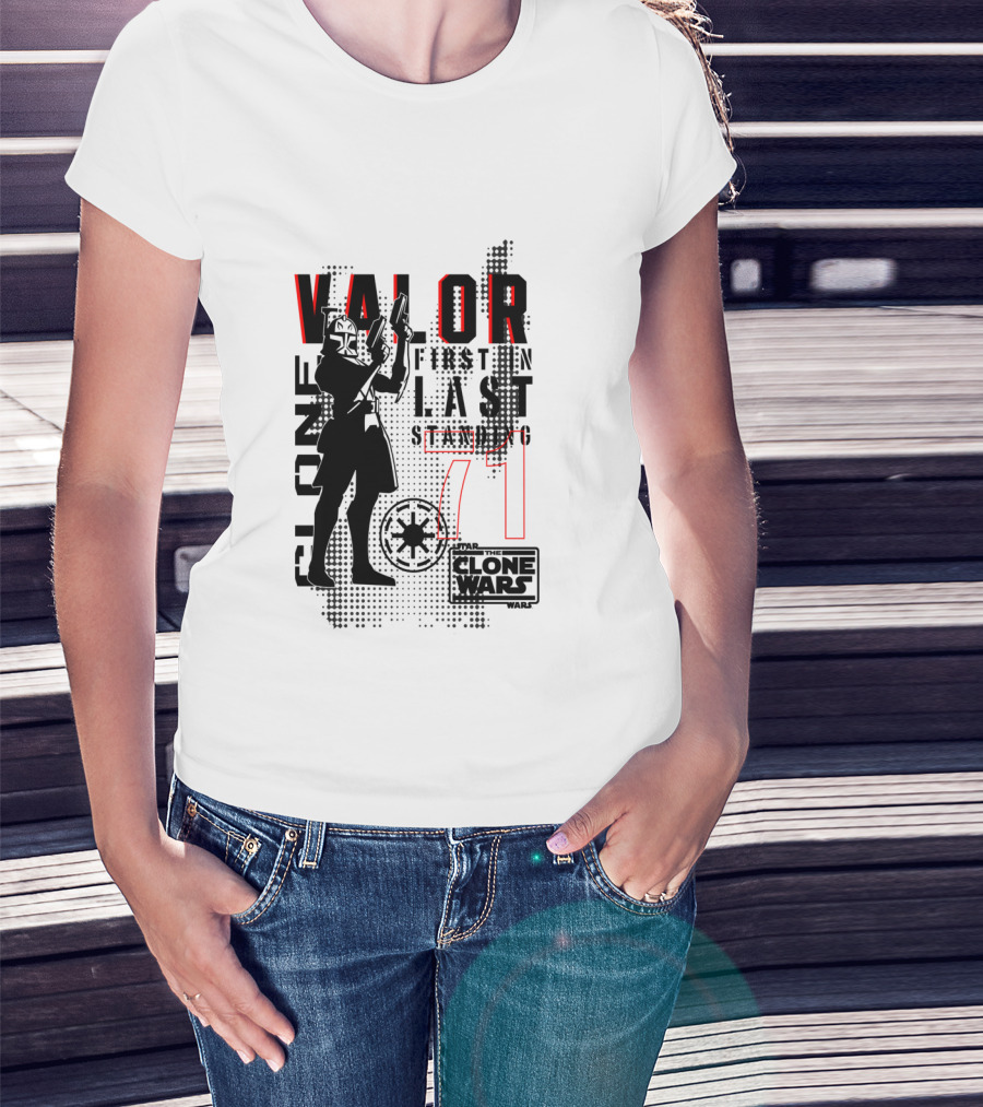 Star Wars The Clone Wars Valor First In Last Standing Clone Trooper 71 T-Shirt
