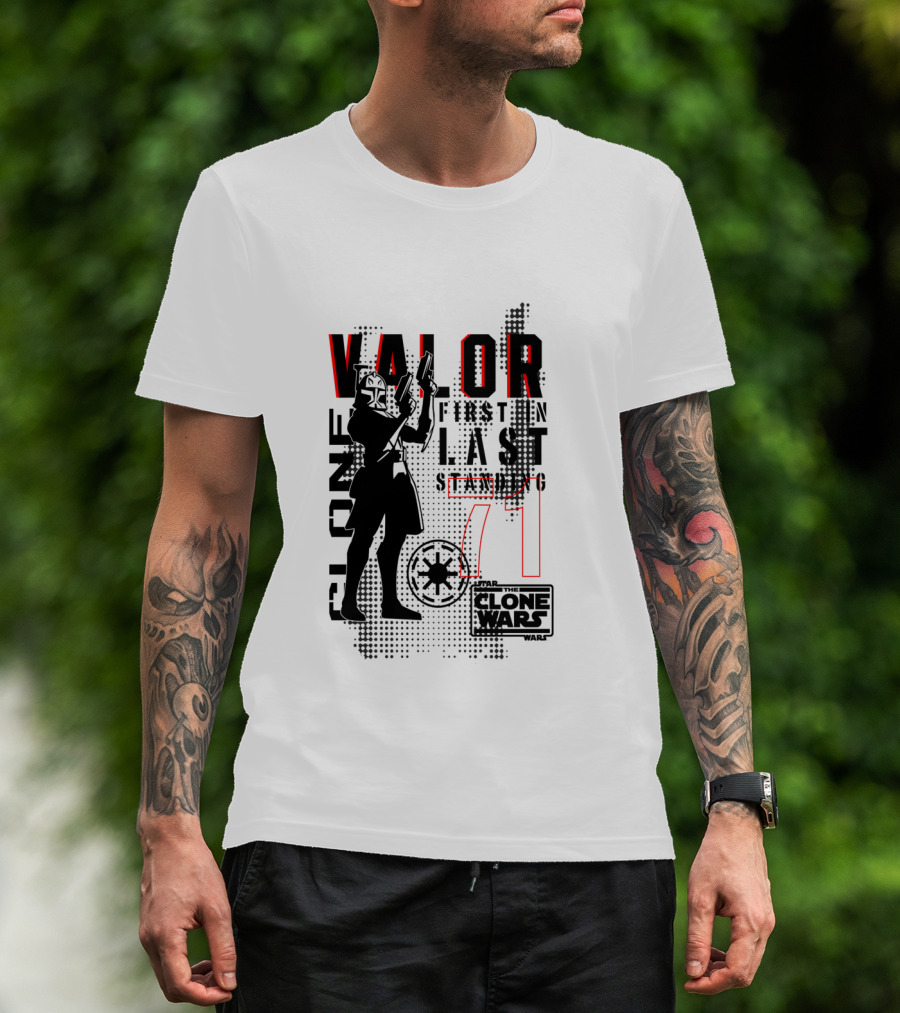 Star Wars The Clone Wars Valor First In Last Standing Clone Trooper 71 T-Shirt