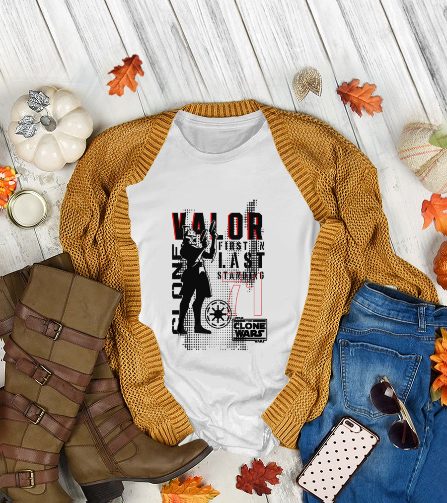 Star Wars The Clone Wars Valor First In Last Standing Clone Trooper 71 T-Shirt