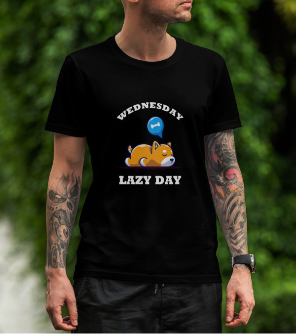 Wednesday Lazy Day Funny Dog Bone Dreaming T-Shirt