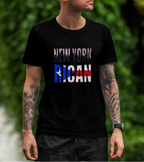 New York Rican Puerto Rico Heritage Flag Skyline T-Shirt
