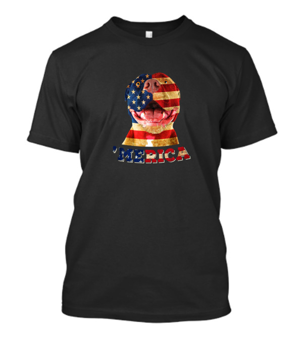 ‘Merica Patriotic Pitbull Dog Lover Funny 4th Of July T-Shirt