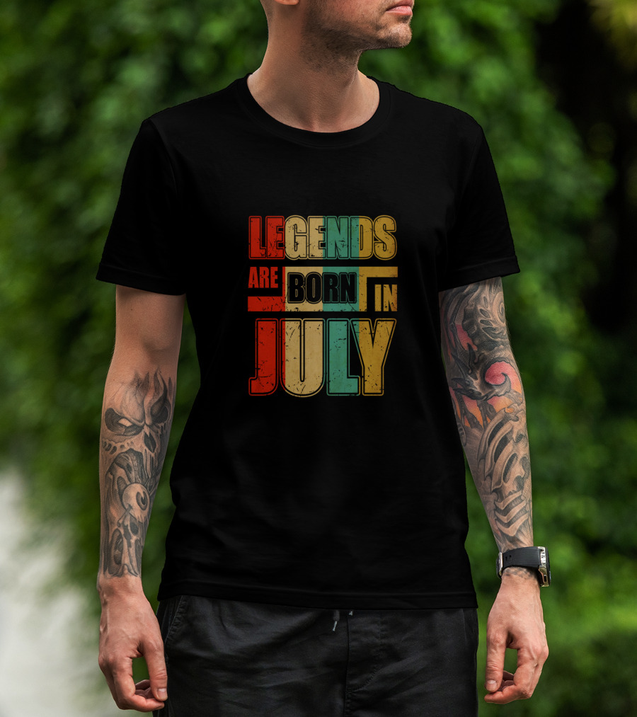 Retro Legends Are Born In July Cool T-Shirt