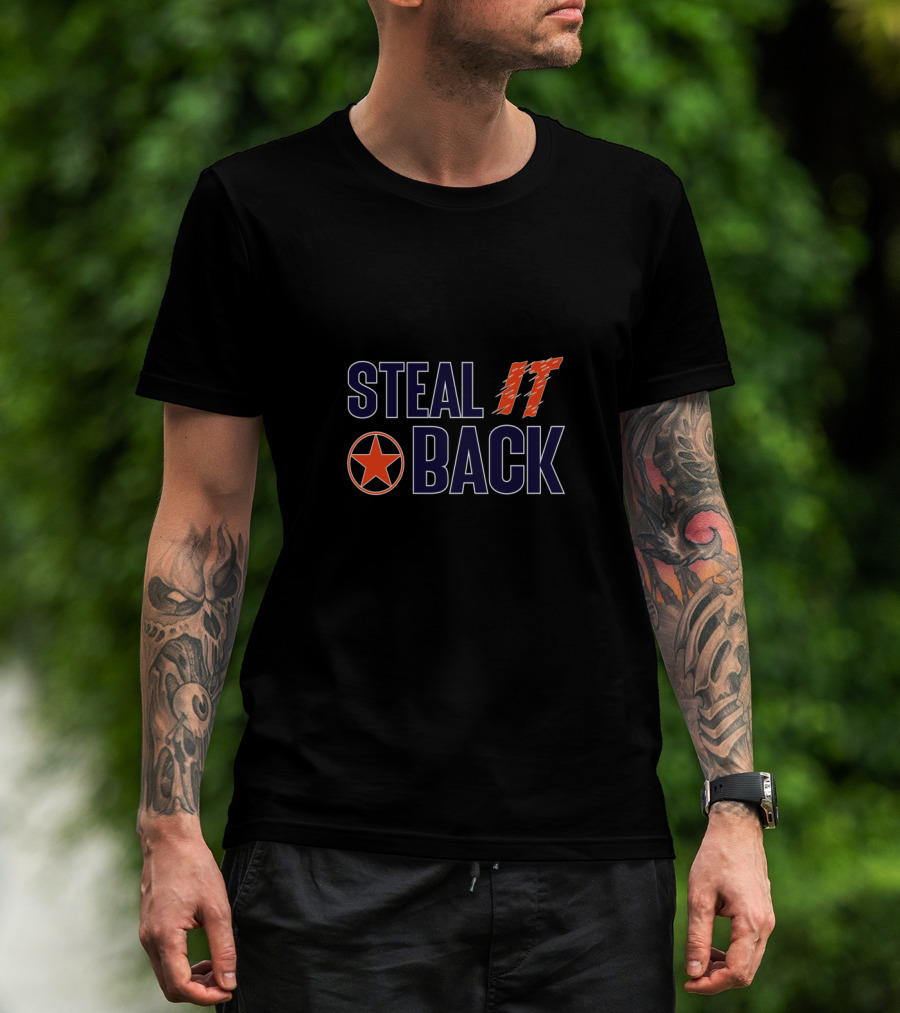 Steal It Back Houston Star Baseball T-Shirt