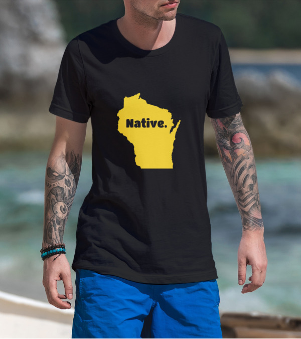 Wisconsin Native Born In Wisconsin Map T-Shirt