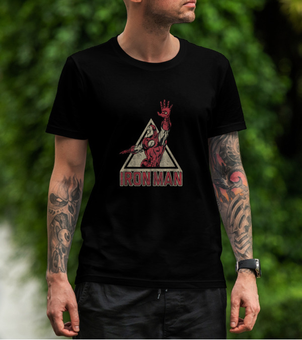 Iron Man Retro Triangle Power Pose T-Shirt