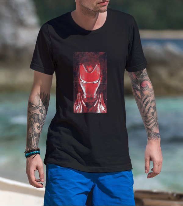 Marvel Avengers Endgame Red Iron Man Face T-Shirt