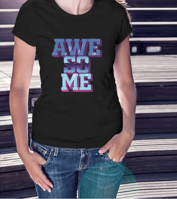 AWESOME AWESOME Retro Gradient Text T-Shirt