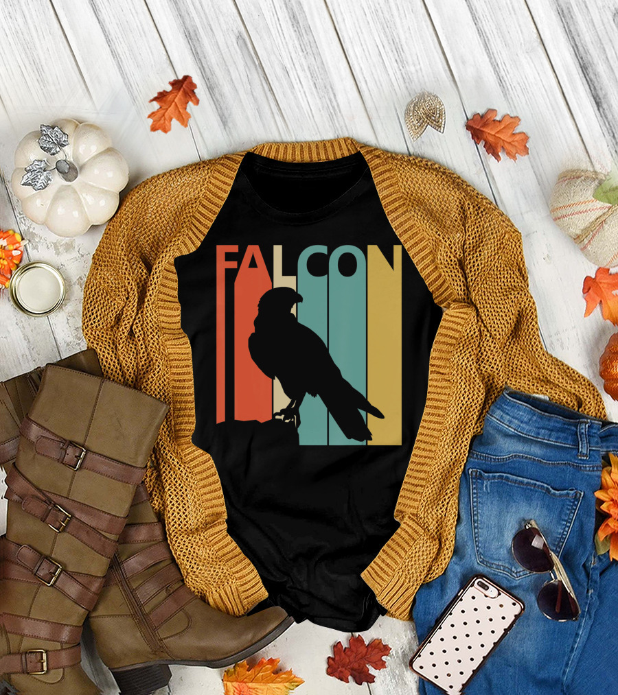FALCON Safari Zoo Animal Silhouette Retro Stripes T-Shirt