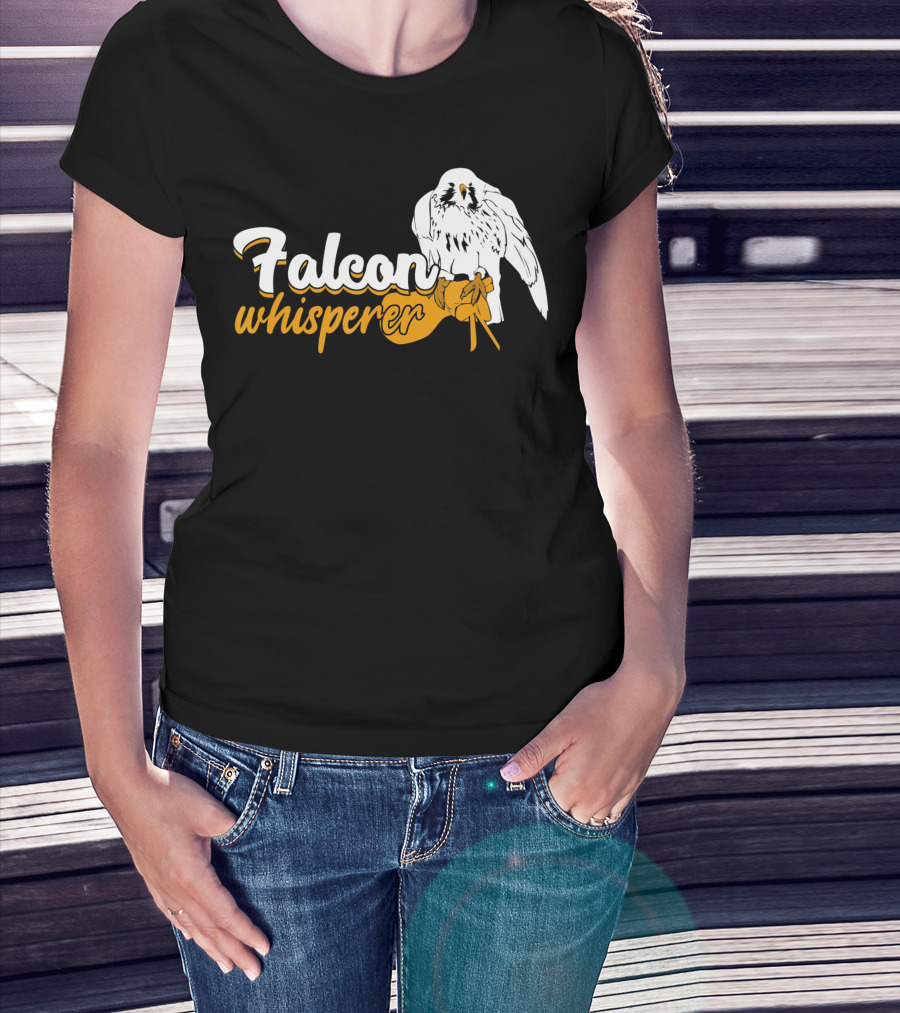 Falcon Whisperer Falconer’s Companion Bird Glove Emblem T-Shirt