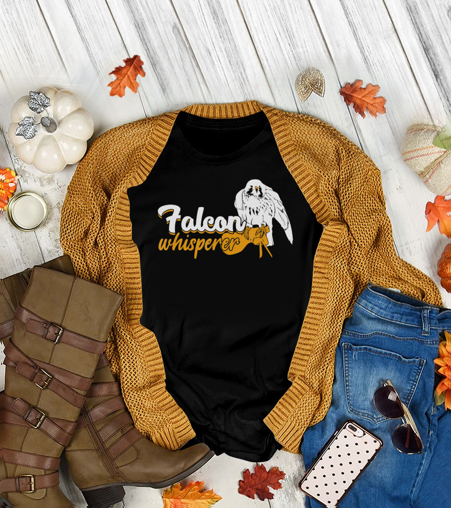 Falcon Whisperer Falconer’s Companion Bird Glove Emblem T-Shirt