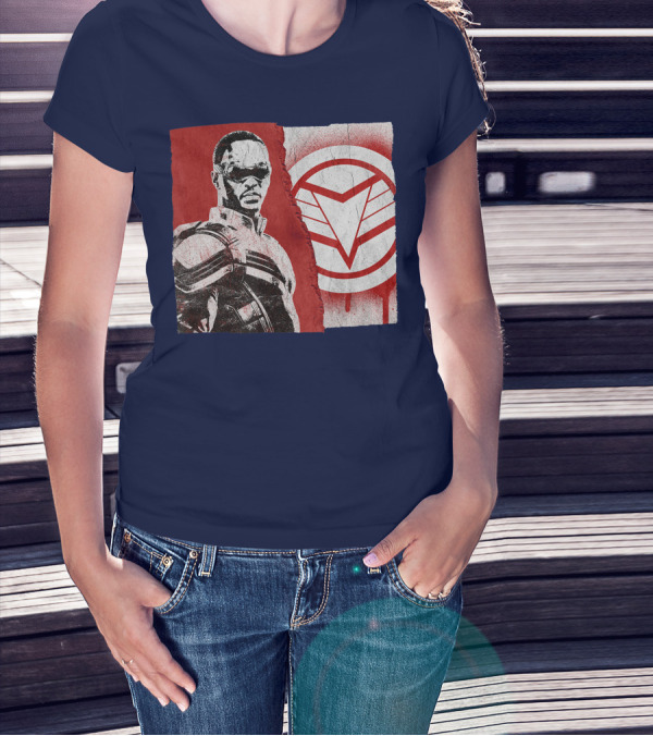 Marvel Sam Wilson The Falcon And The Winter Soldier Red White Emblem T-Shirt