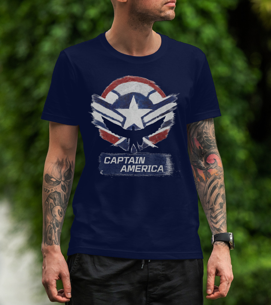 Marvel The Falcon The Winter Soldier Captain America Shield Chalk T-Shirt
