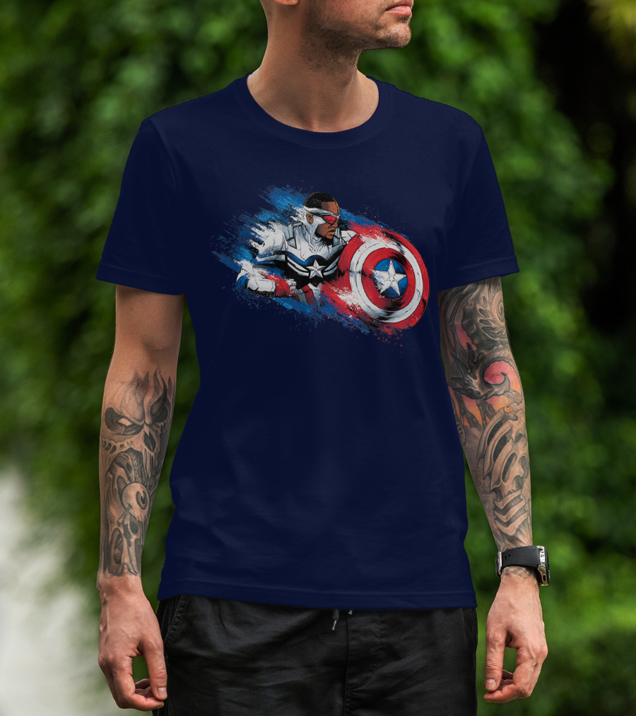 Marvel The Falcon Winter Soldier Captain America Shield Action T-Shirt