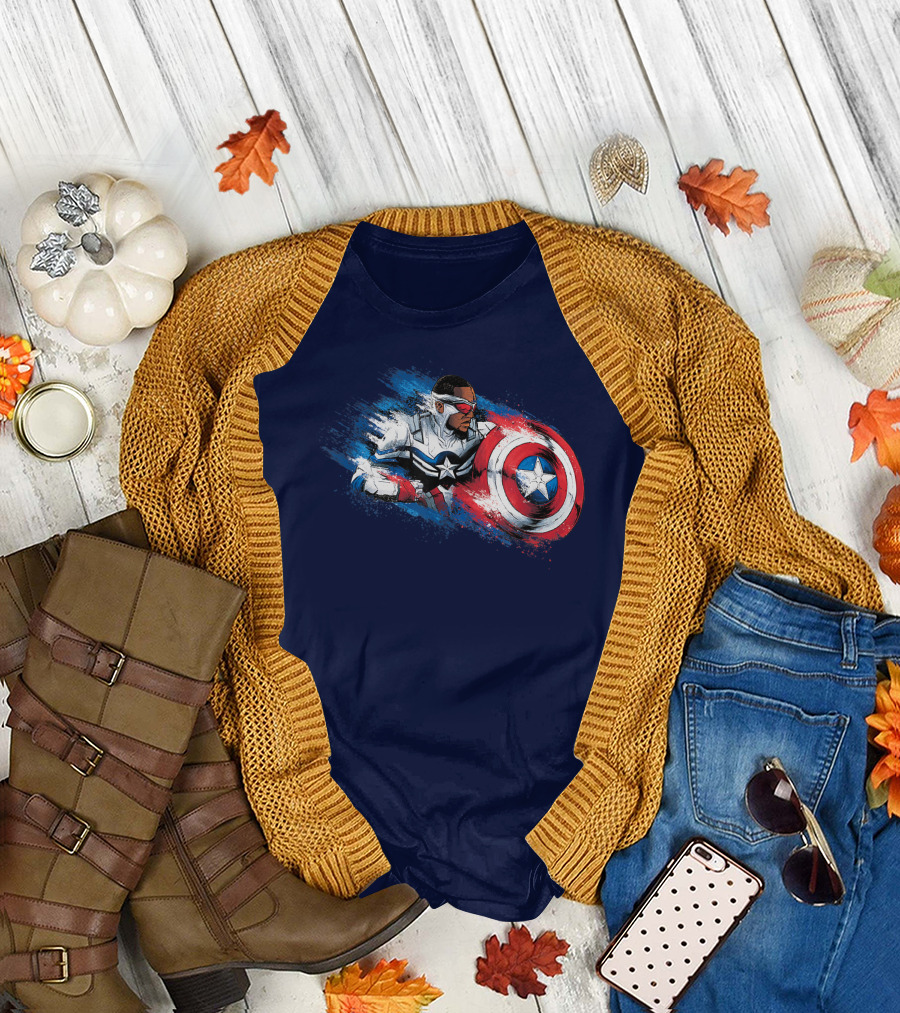 Marvel The Falcon Winter Soldier Captain America Shield Action T-Shirt