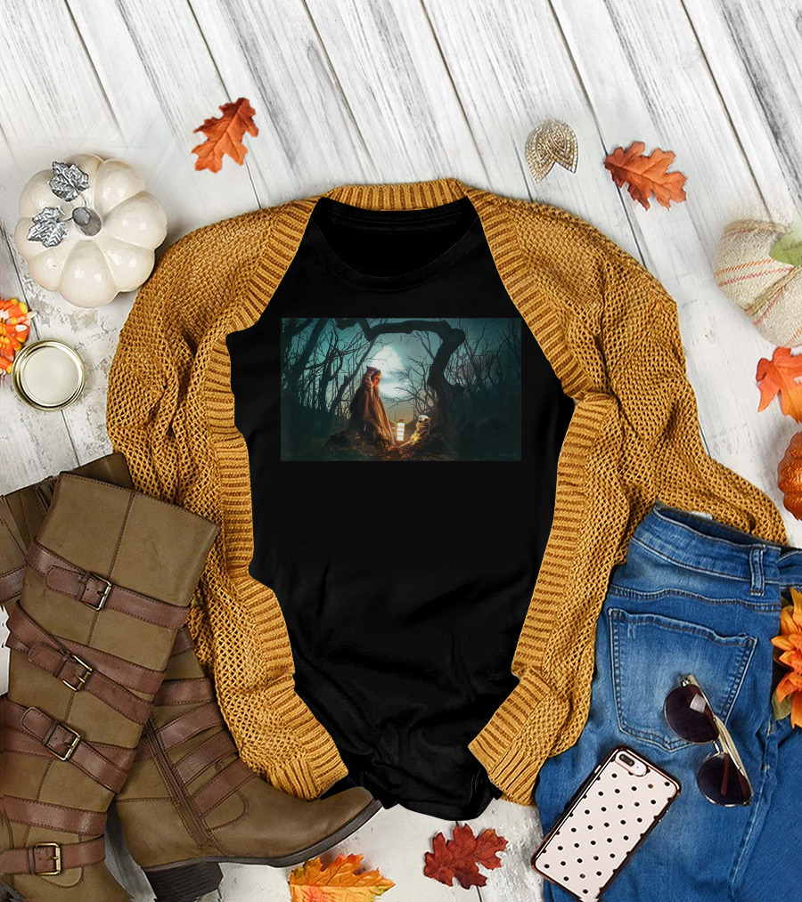 Star Wars The Mandalorian Ahsoka Grogu Jedi Ways Mysterious Forest Panel T-Shirt