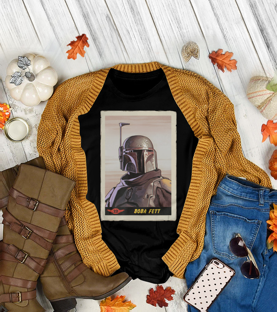 Boba Fett Star Wars Mandalorian Trading Card #22 T-Shirt