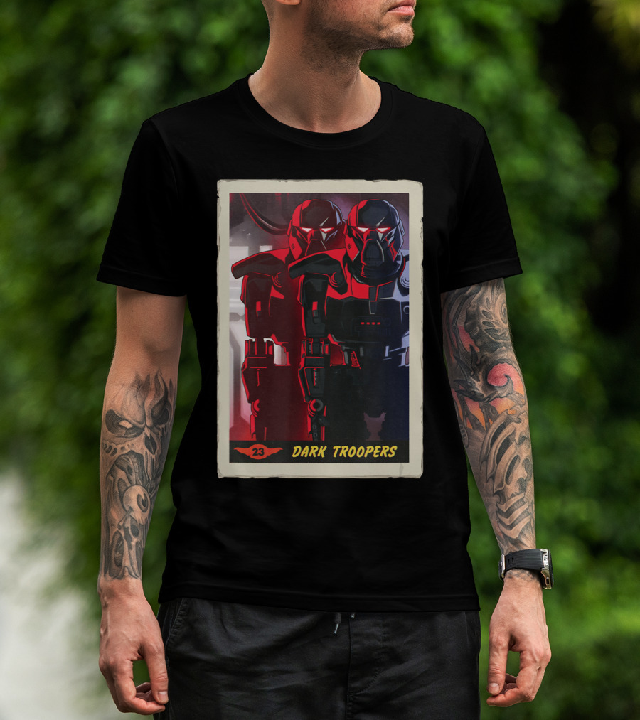 Star Wars The Mandalorian Dark Troopers Bounty Number 23 Trading Card T-Shirt