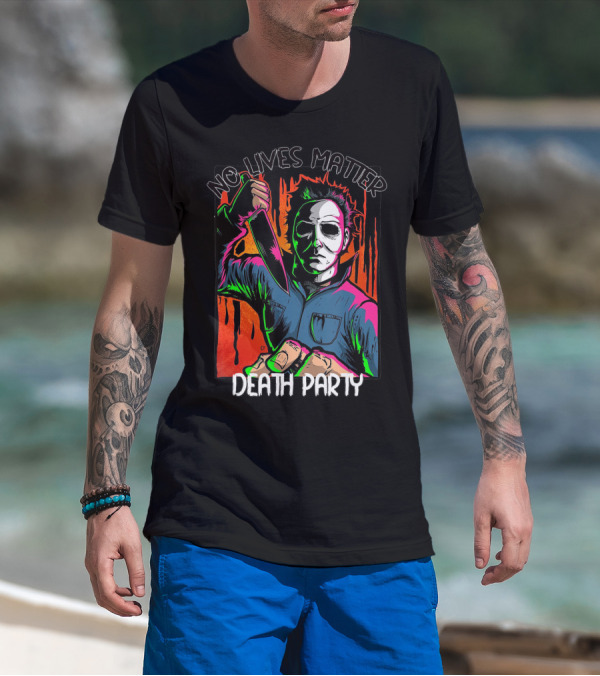 No Lives Matter Death Party Halloween Horror Character With Knife T-Shirt