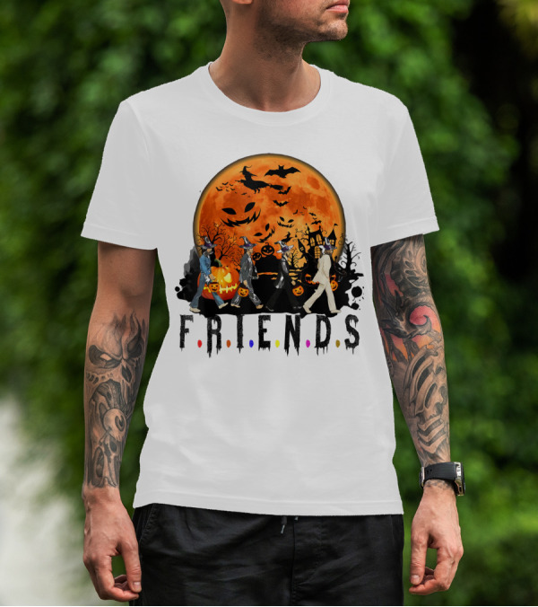 Halloween Friends Full Moon Walk With Characters Trick Or Treat T-Shirt