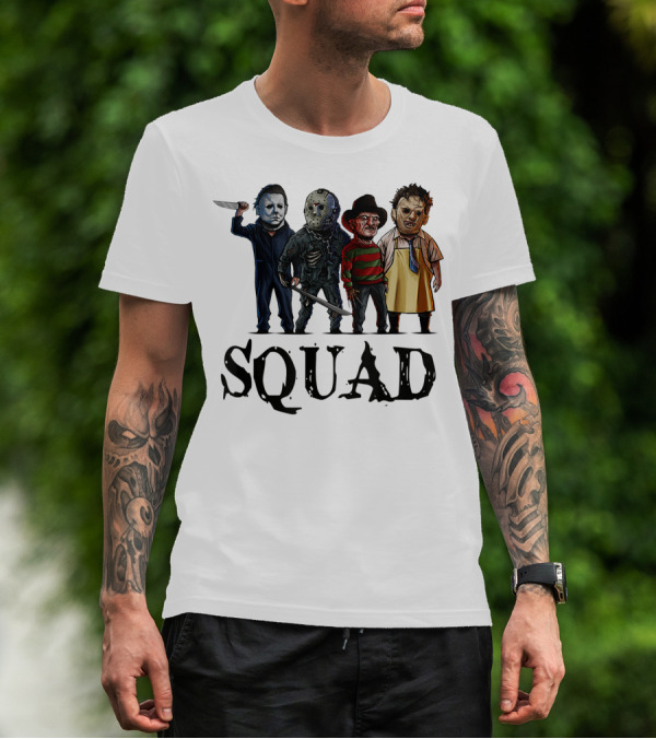 Halloween Horror Movies Fan Lover Squad Iconic Characters T-Shirt