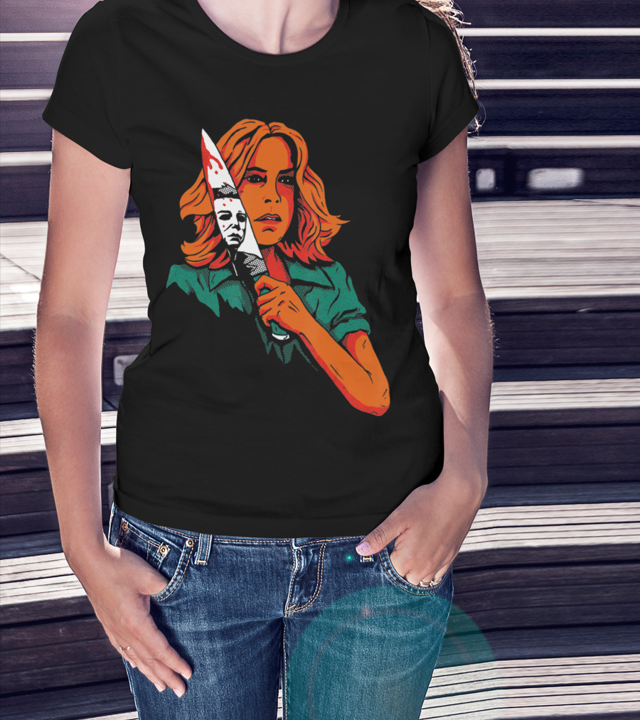 Halloween Horror Movie Girl Killer Mask 13th Knife T-Shirt