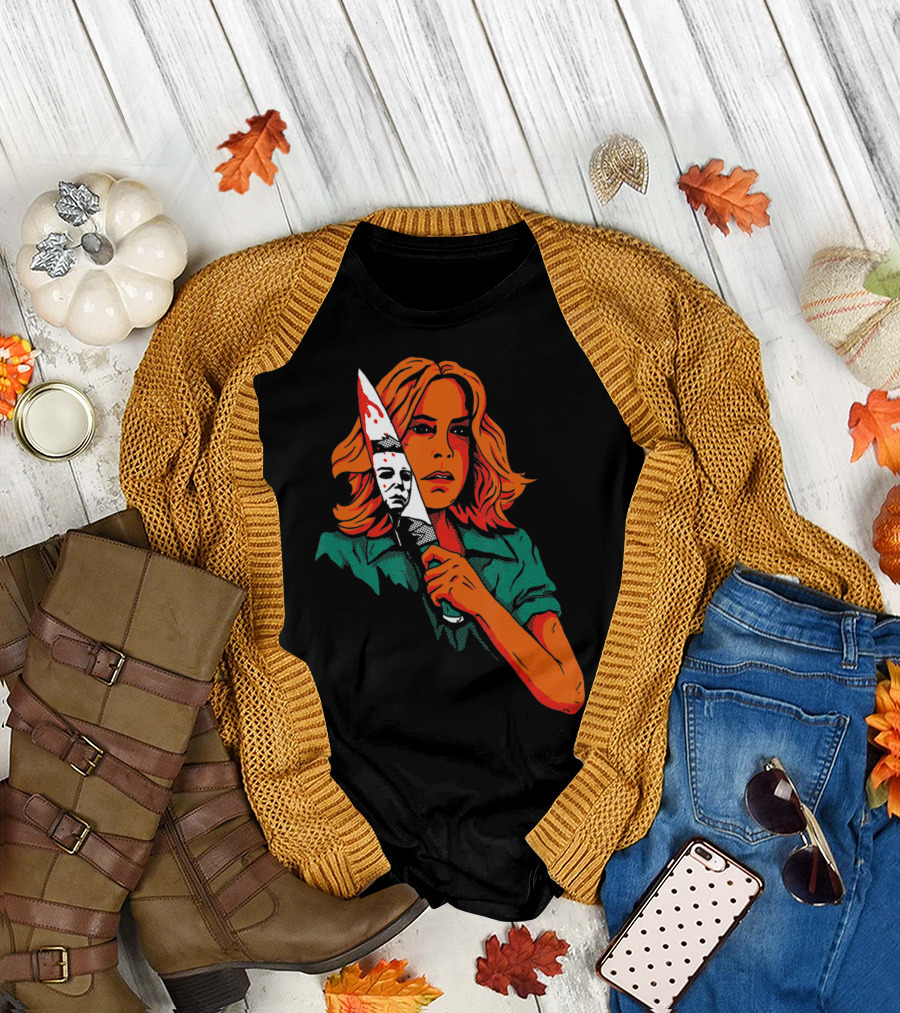 Halloween Horror Movie Girl Killer Mask 13th Knife T-Shirt