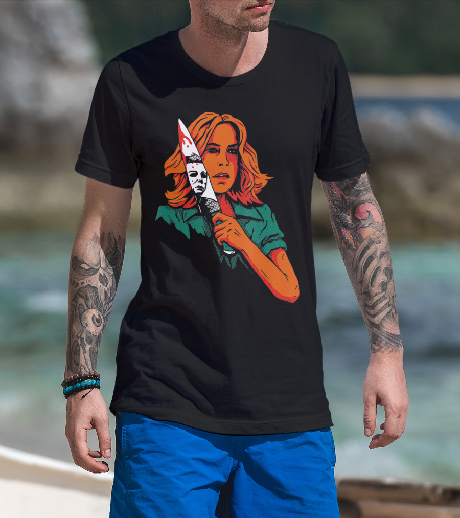 Halloween Horror Movie Girl Killer Mask 13th Knife T-Shirt