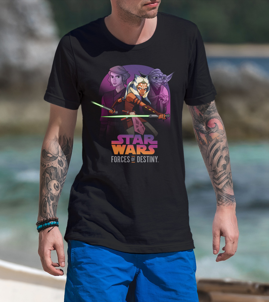 Star Wars Forces Of Destiny Ahsoka Anakin Yoda Jedi Adventure T-Shirt