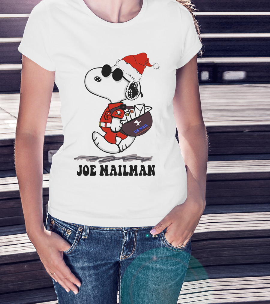 Joe Mailman Snoopy Santa Usps Holiday Delivery T-Shirt